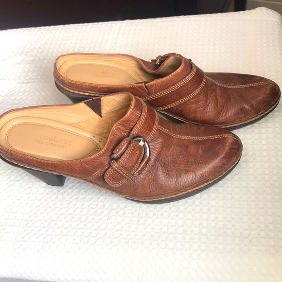 Vintage Naturalizer Brown Leather Drifter Mules Clogs - Picture 2 of 7